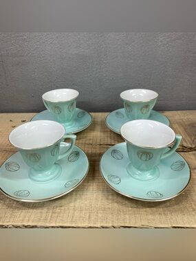 vintage porcelain mini teacup set 4pc set